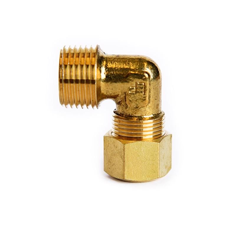 Atc 6JC121010711027 3/8 in. Compression X 3/8 in. D MPT Brass 90 Degree Elbow
