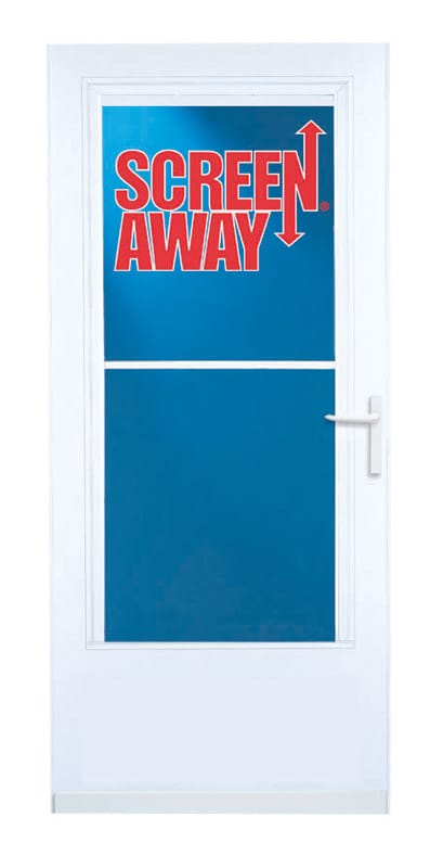 Larson 37081031 Screen Away 81 in. H X 32 in. W Vinyl/Wood White Mid-View Reversible Storm Door