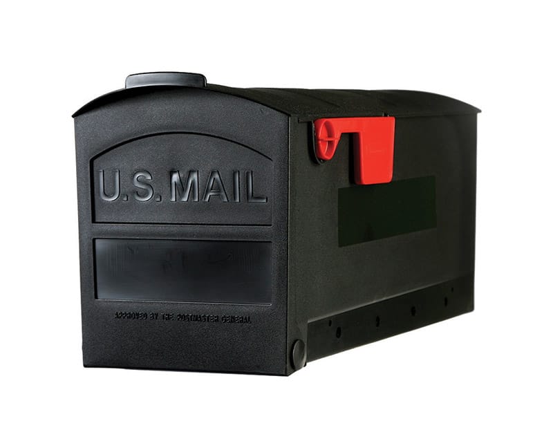 Architectural Mailboxes GMB505BAM Patriot Classic Plastic Post Mount Black Mailbox