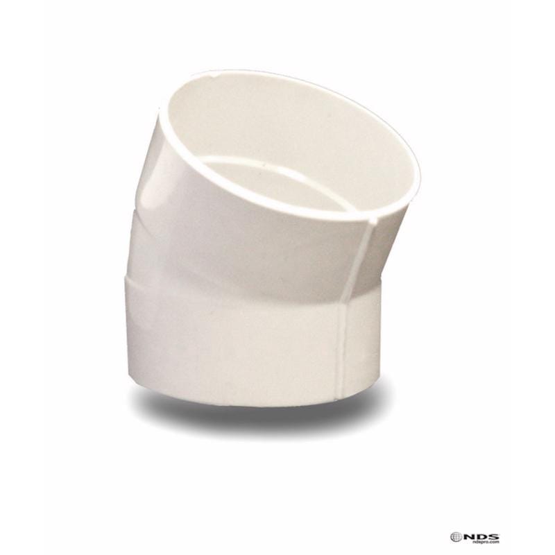 NDS 4P04 Schedule 35 4 in. Hub each X 4 in. D Hub PVC Elbow 1 pk