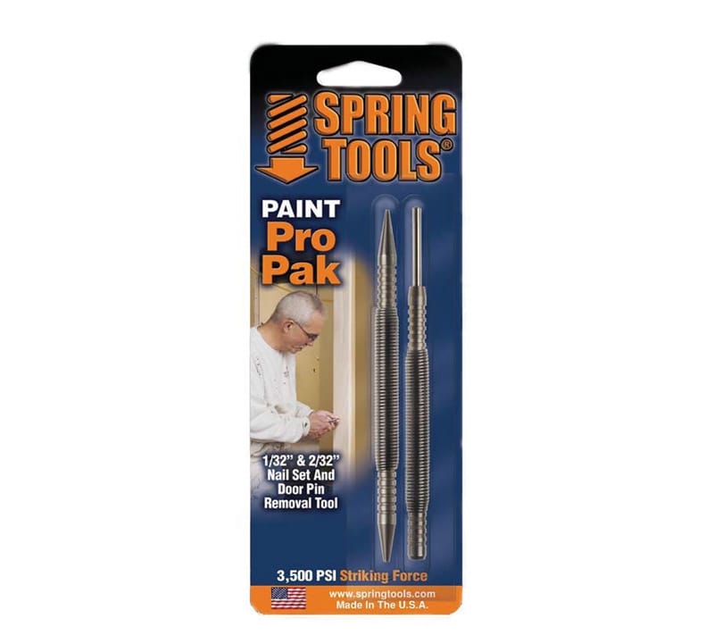 Spring Tools PM407 Paint Pro Pak 1/32 and 2/32 in. Hammerless Nail Set and Door Pin Removal Tool 2 pc