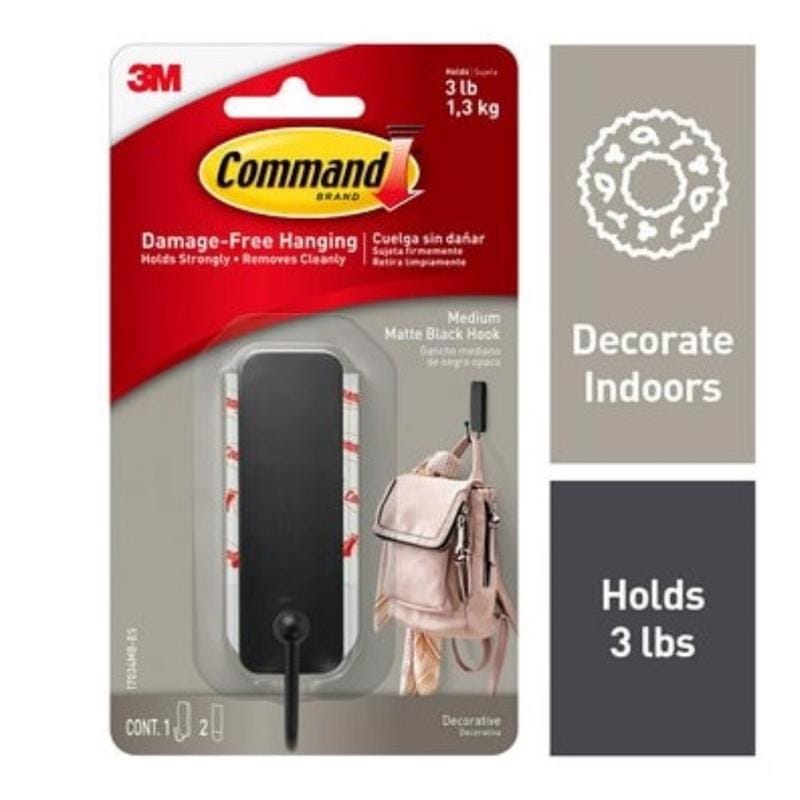 3M 17034MB-ES Command Medium Metal Hook 1.25 in. L 1 pk