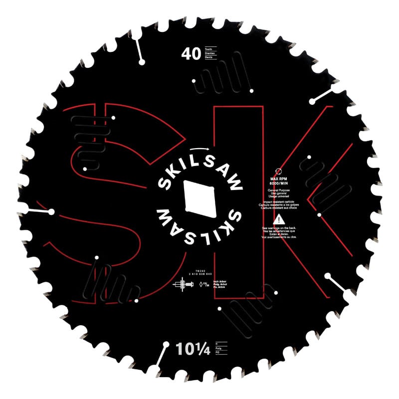 SKIL 76240 10-1/4 in. D X 13/16 in. Carbide Tipped Circular Saw Blade 40 teeth 1 pc