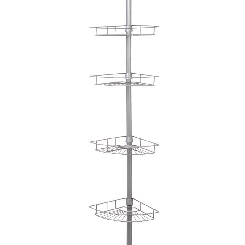 Zenna Home 2156NN 97 in. H X 11.5 in. W X 8 in. L 4-Shelf Corner Shower Caddy