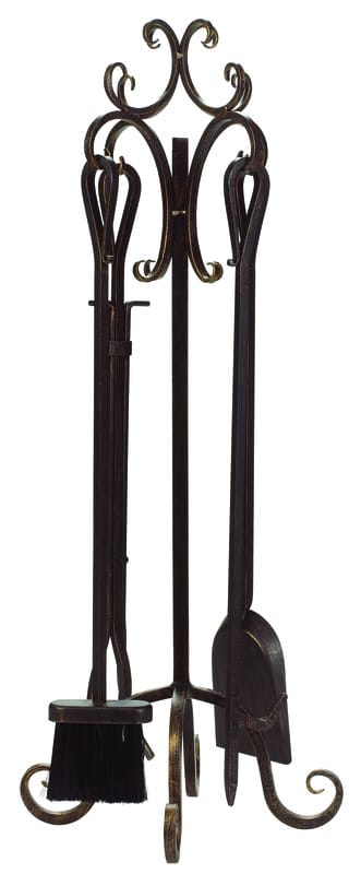 Panacea 15916 Bronze Brushed Steel Fireplace Tool Set