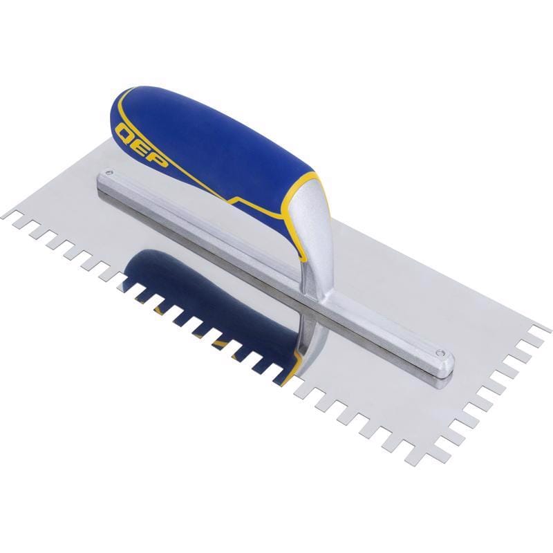 Qep 49916-12 3.75 in. H X 4.5 in. W X 11 in. L Stainless Steel Square Notch Trowel 1 pk