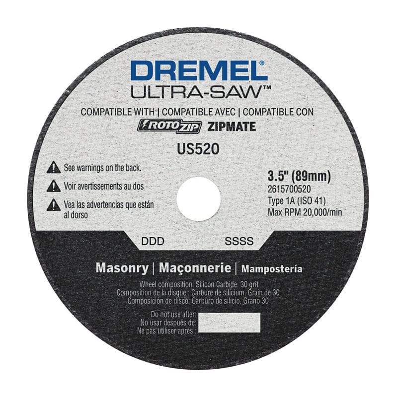 Dremel US520-01 Ultra-Saw 3-1/2 in. D X 1/2 in. X 0.094 in. thick Silicon Carbide Masonry Cutting Wheel 1 pk