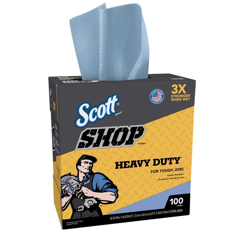 Scott 54014 Non-Woven Fibers Shop Towels 16.8 in. W X 8.34 in. L 100 sheet 1 pk