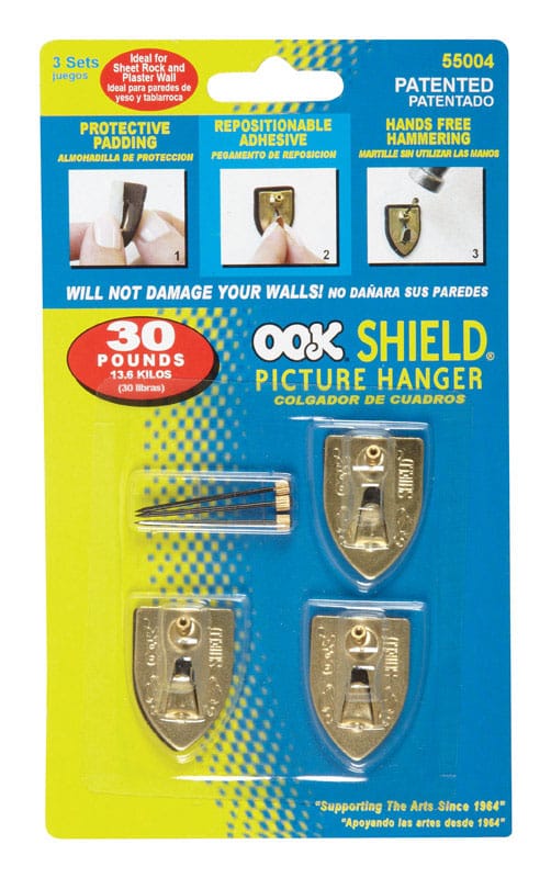 Hillman 55004 OOK Shield Picture Hanger 30 lb 3 pk