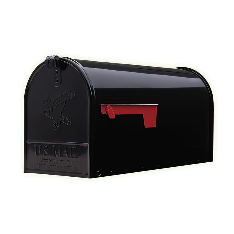 Architectural Mailboxes E1600BAM Elite Classic Galvanized Steel Post Mount Black Mailbox