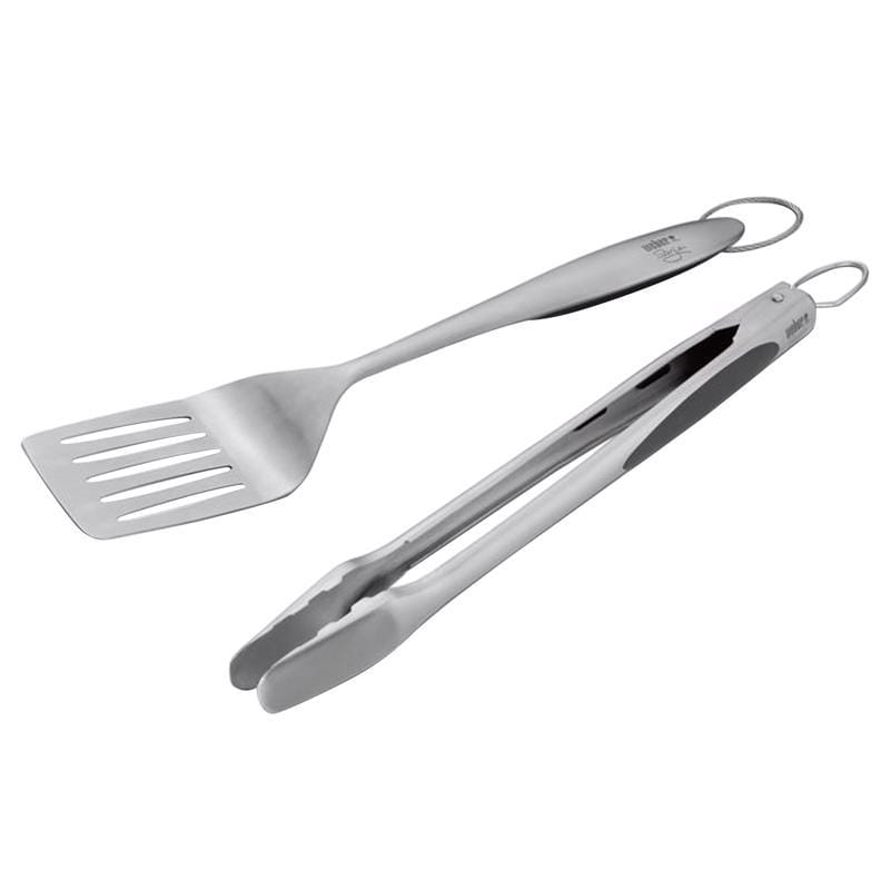 Weber 6707 Deluxe Stainless Steel Black/Silver Grill Tool Set 2 pc