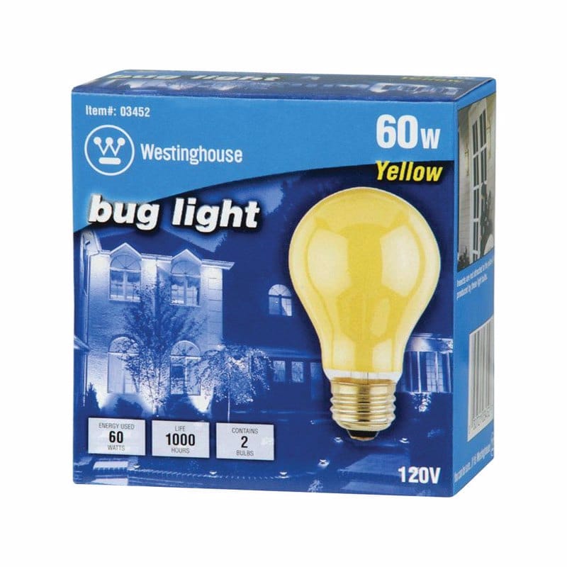 Westinghouse 0345248 60 W A19 A-Line Incandescent Bulb E26 (Medium) Yellow 2 pk