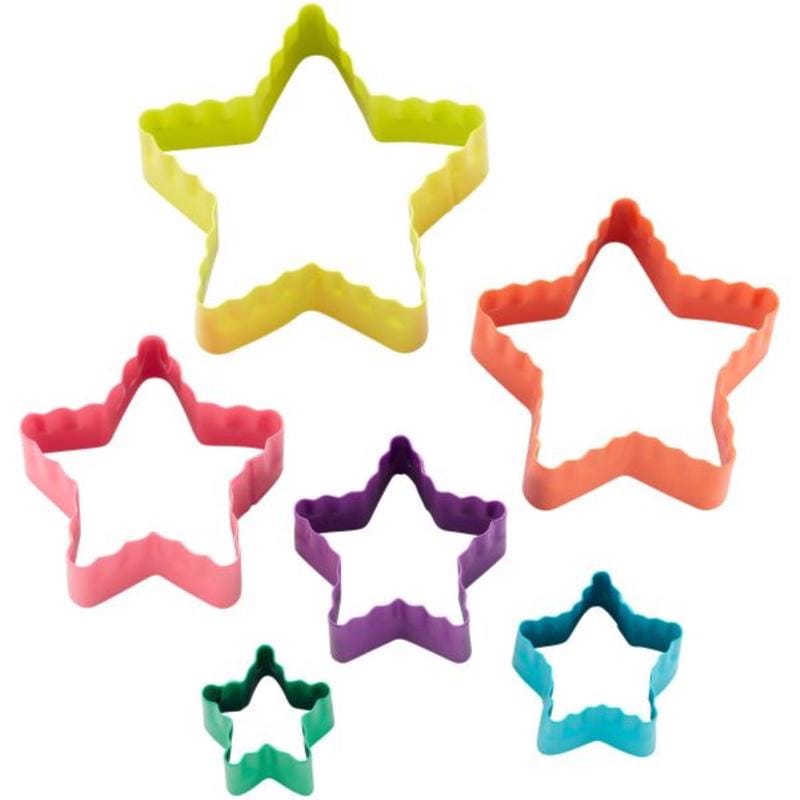 Wilton 191007374 Star-Shaped Fondant Embosser and Cutter 6 pc
