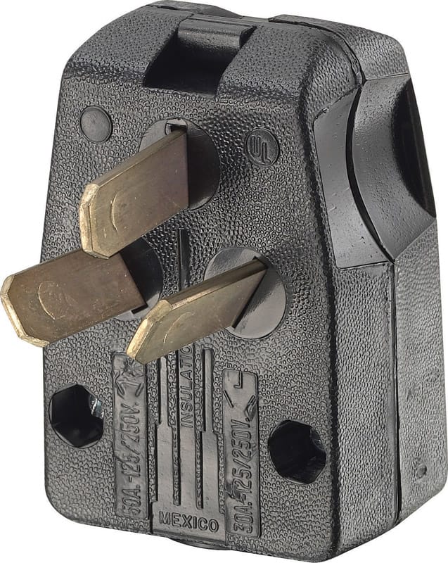 Leviton 00287-00E Commercial Thermoplastic Angle Ground/Straight Blade Plug 10-30P/10-50P