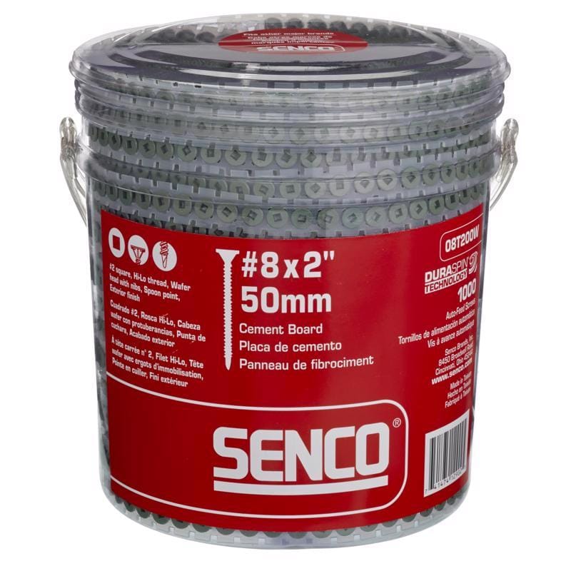 Senco 08T200W Duraspin No. 8 Sizes X 2 in. L Square Wafer Head High/Low Cement Board Screws