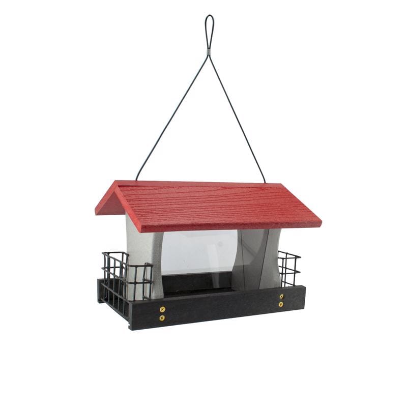 Woodlink 24465 Going Green Wild Bird 4 lb Plastic Ranch Hopper with Suet Cage Bird Feeder
