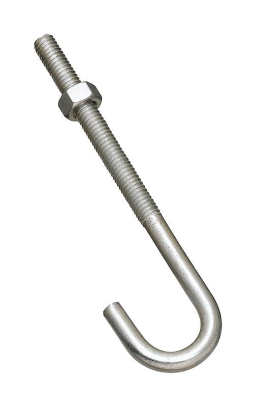 National Hardware N232-926 Zinc-Plated Silver Steel 5 in. L J-Bolt 1 pk