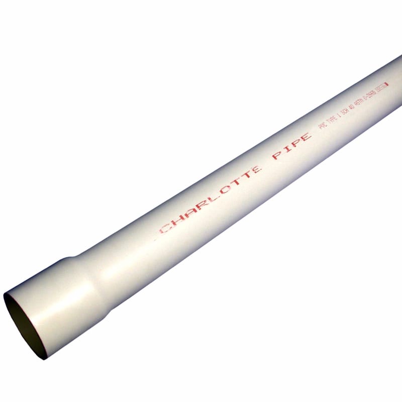 JM Eagle PVC 04025B 0800 Charlotte Pipe Schedule 40 PVC Pressure Pipe 2-1/2 in. D X 20 ft. L Bell 200 psi