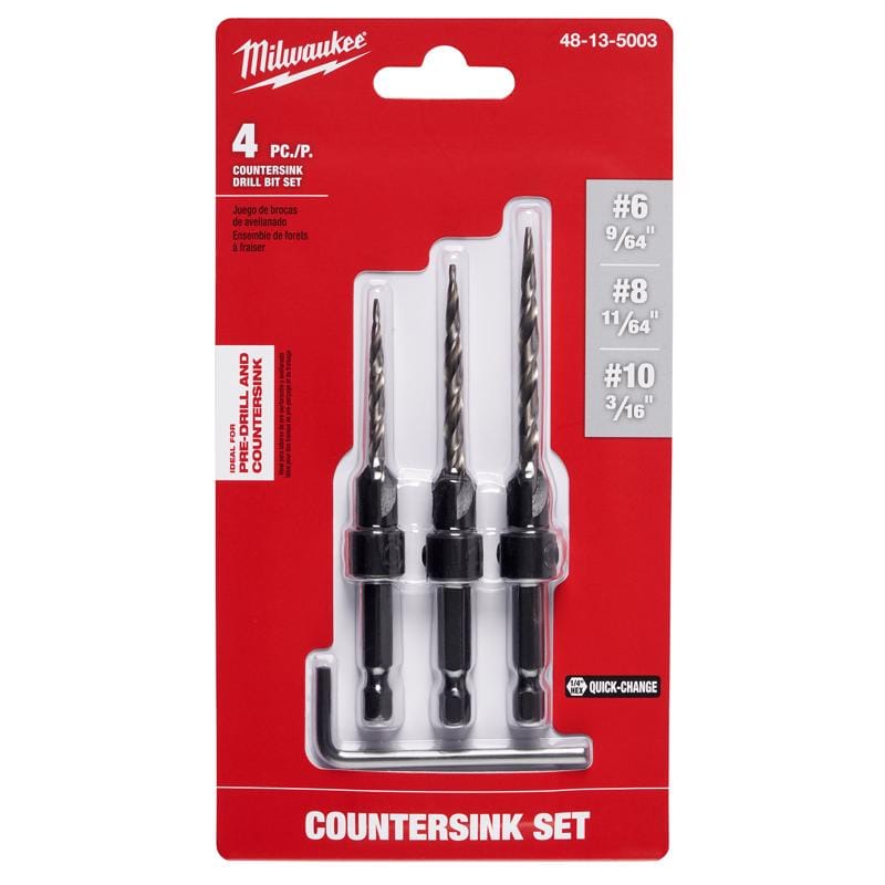 Milwaukee 48-13-5003 Countersink Bit Set 3 Piece