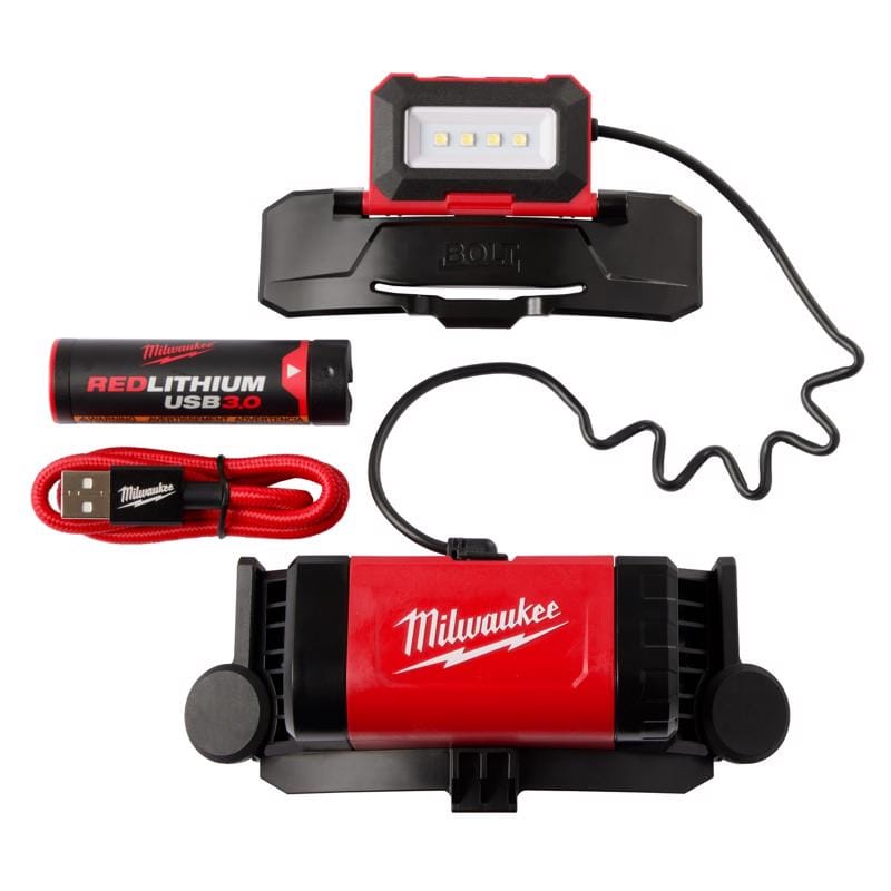 Milwaukee 2118-21 Redlithium 600 lm Black/Red LED Rechargeable Head Lamp