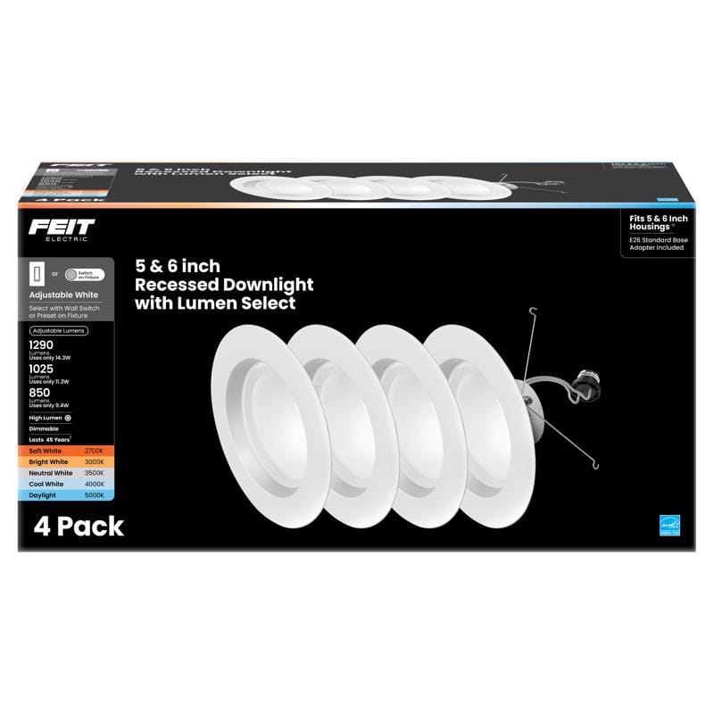Feit LEDR56HO6WYCA4 Enhance Frost White 7.5 in. W Aluminum LED Dimmable Recessed Downlight 14.3 W