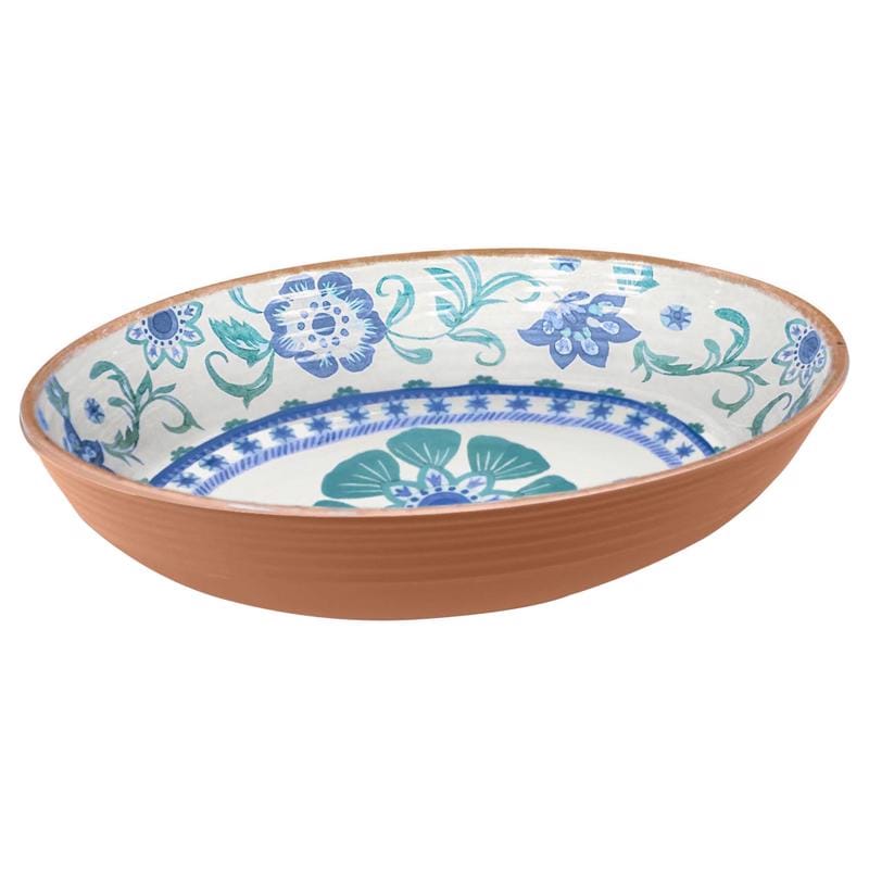 Tarhong PAN5132TMBFS Rio Turquoise 91.3 oz Multicolored Melamine Artisan Serve Bowl 1 each