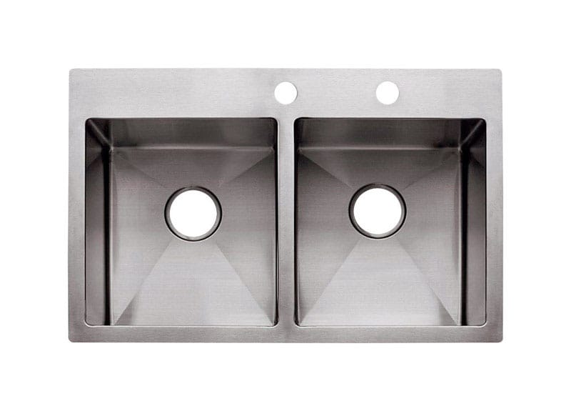 Franke HF3322-2 Stainless Steel Dual Mount 33 in. W X 22 in. L Two Bowls Kitchen Sink