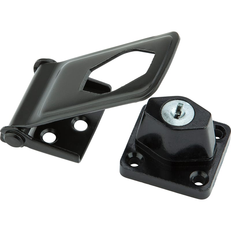 National Hardware N102-802 Black Steel 3.5 in. L Keyed Hasp Lock 1 pk