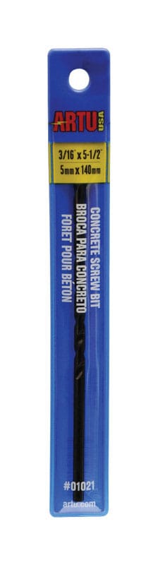 Artu 01021 3/16 in. X 5-1/2 in. L Tungsten Carbide Tipped Multi-Purpose Drill Bit Straight Shank 1 pc