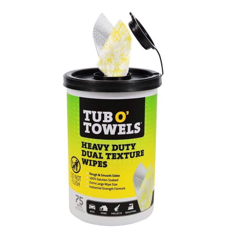 Tub O' Towels TW75-DT Cleaning Wipes 10 in. W X 12 in. L 75 pk