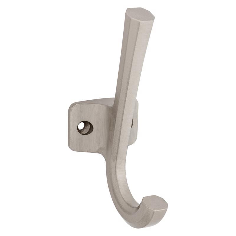 National Hardware N337-913 Powell Medium Satin Nickel Silver Aluminum 4-15/16 in. L Angled Hook 60 lb 1 pk
