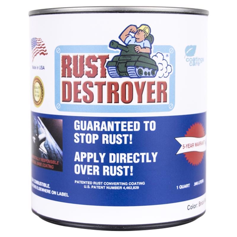 Rust Destroyer 73004RD Indoor and Outdoor Matte Red Oil-Based Alkyd Resin Rust Prevention Paint 1 qt
