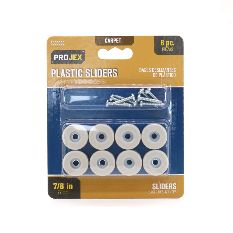 Projex P0034 White 7/8 in. Nail-On Plastic Chair Glide 8 pk