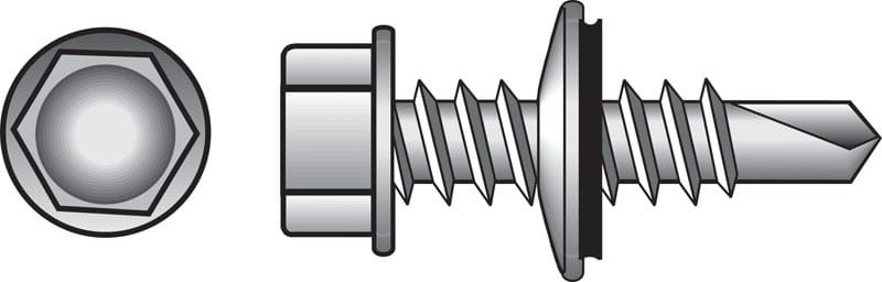Hillman 561056 1/4 in. Ga. X 1-1/2 in. L Hex Hex Washer Head Self-Drilling Screws 100 pk