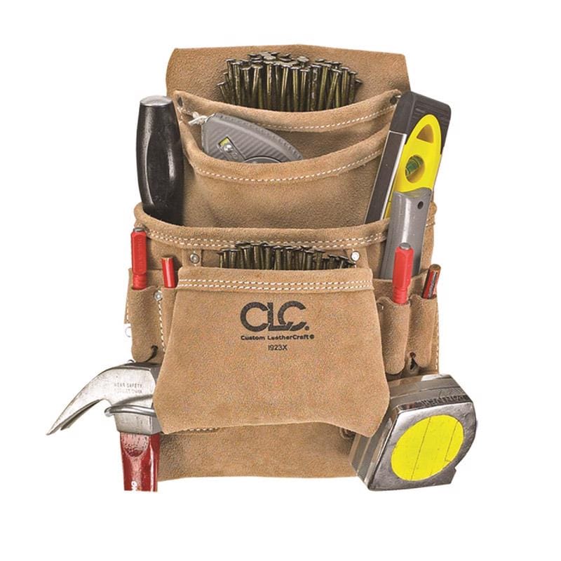 CLC I923X 3 in. W X 11.5 in. H Suede Nail and Tool Pocket Apron 10 pocket Tan 1 pc