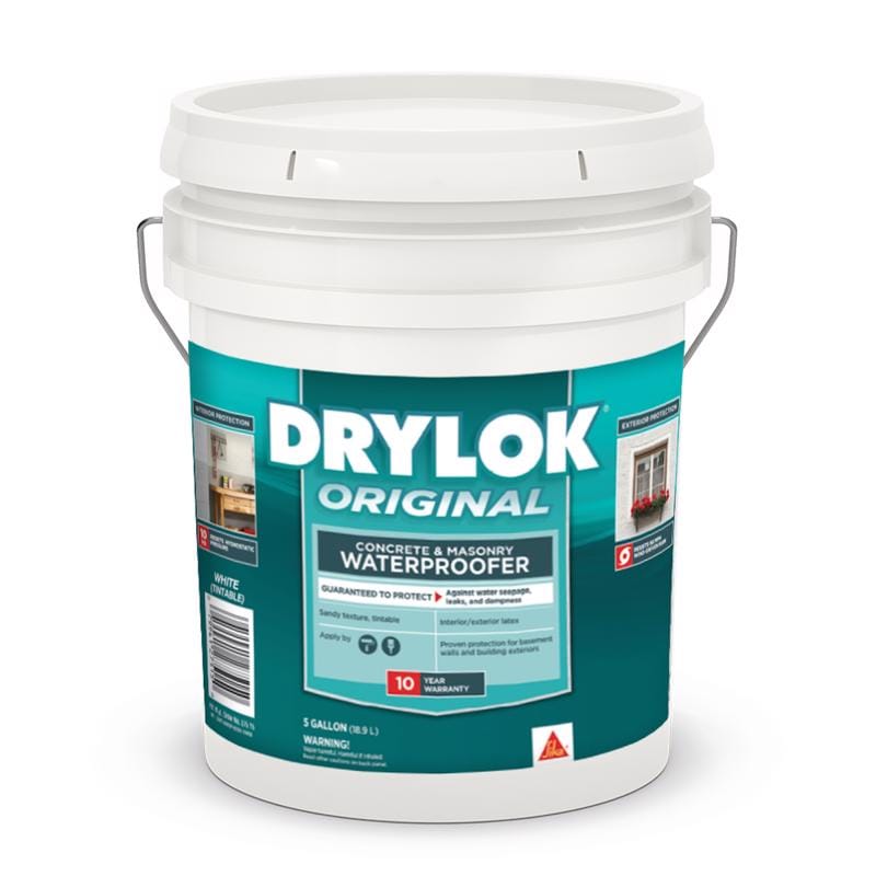 Drylok 832399 Flat White Tintable Latex Masonry Waterproof Sealer 5 gal