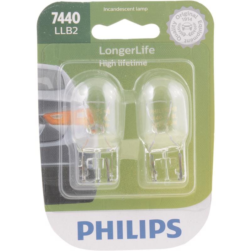 Philips 7440LLB2 LongerLife Incandescent Back-Up/Cornering/Stop/Turn Miniature Automotive Bulb 7440LLB2