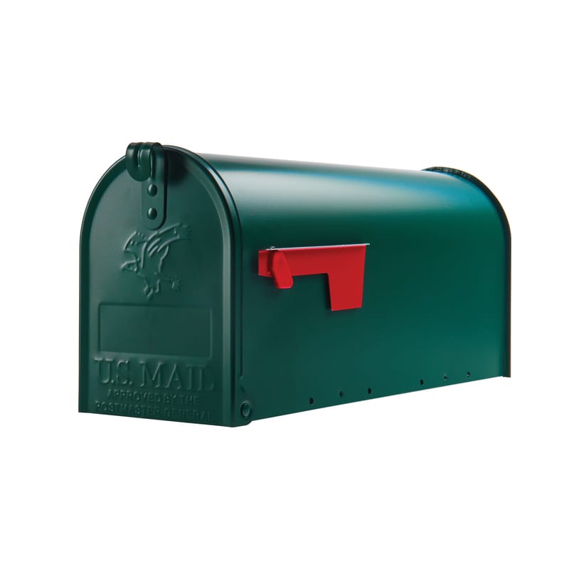 Architectural Mailboxes E1100GAM Elite Classic Galvanized Steel Post Mount Green Mailbox