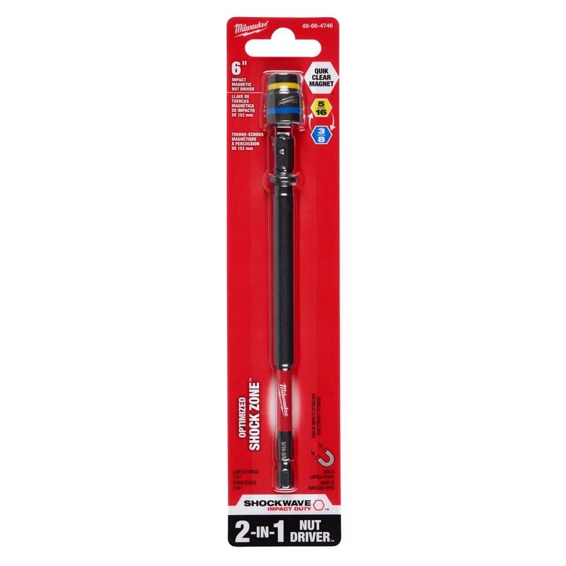 Milwaukee 49-66-4746 6 in. L Steel 2-in-1 Magnetic Nut Driver 1 each