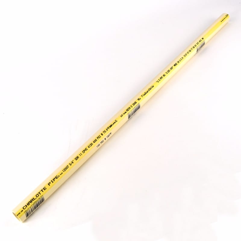 Charlotte Pipe CTS12007 0600HA FlowGuard Gold CTS CPVC CPVC Pipe 3/4 in. D X 10 ft. L Plain End 100 psi