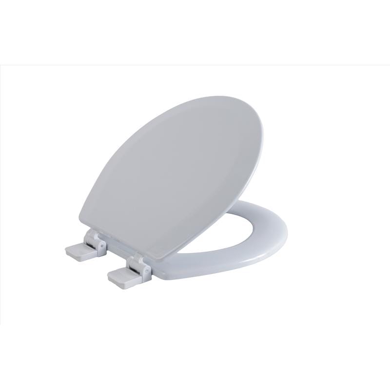 Oakbrook Collection MD013-FG-SILVER Laurel Round Silver Wood Toilet Seat