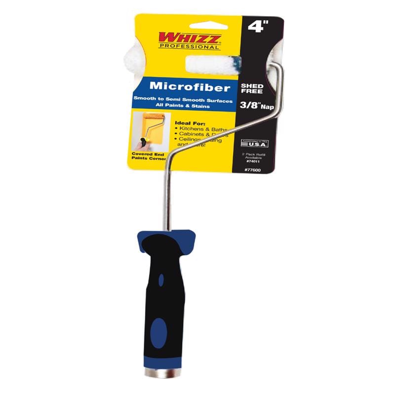 Whizz 77600 Microfiber 4 in. W Mini Paint Roller Cover and Frame Threaded End