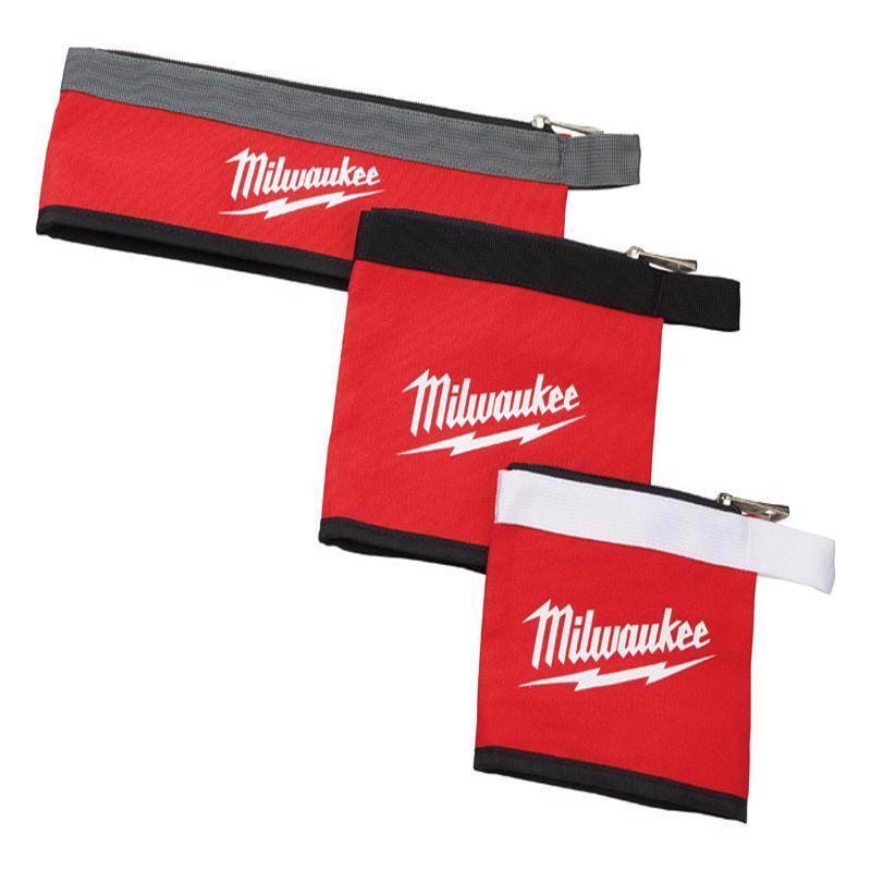 Milwaukee 48-22-8183 3.13 in. W X 1.38 in. H Canvas Multi-Size Zippered Bag Assortment 1 pocket Red 3 pc