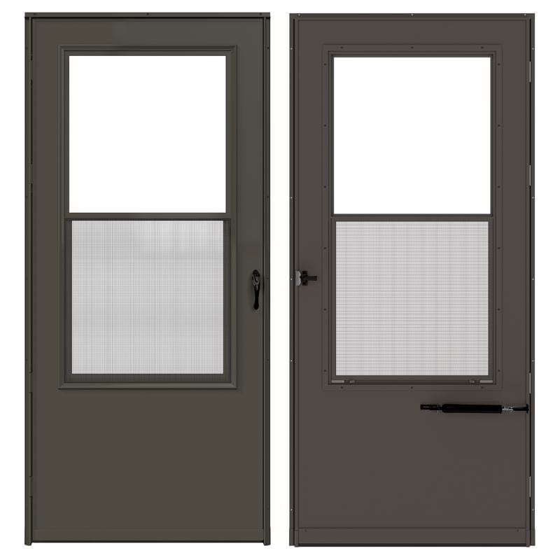 Larson 029842U 81 in. H X 36 in. W Vinyl/Wood Brown Mid-View Reversible Self-Storing Storm Door