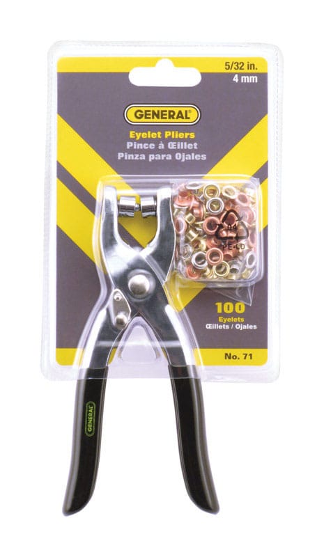 General 71 101 pc Steel Eyelet Pliers and Eyelets Set 5-3/4 in. L