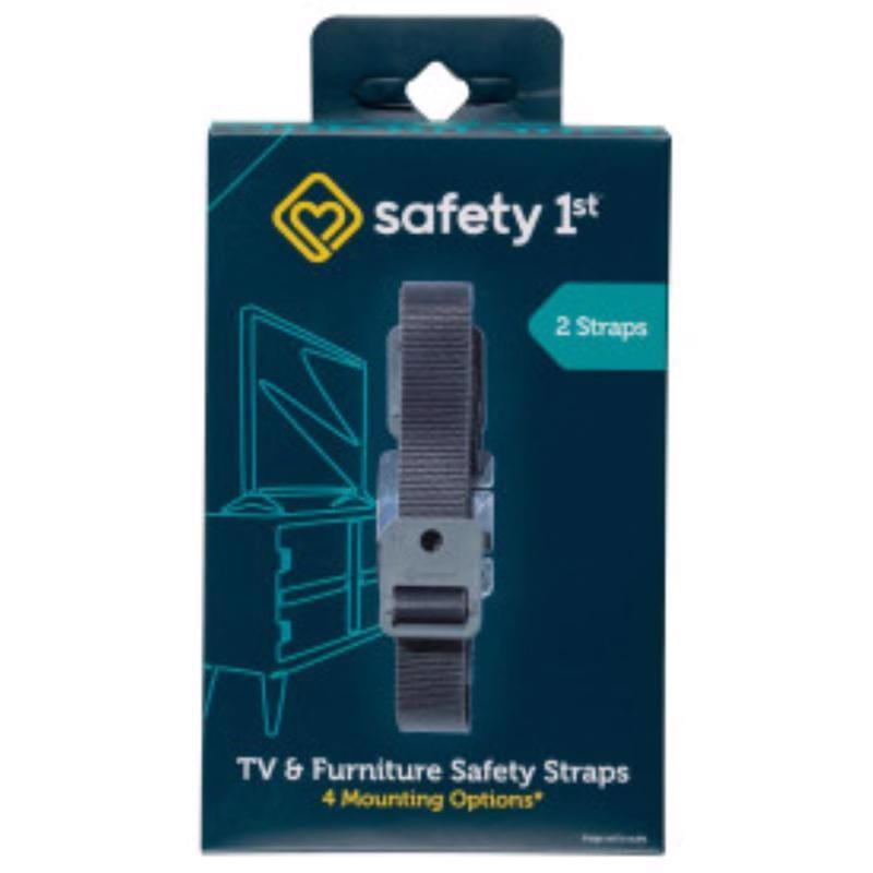 Safety 1ST HS304 Black Nylon Furniture Strap 2 pk