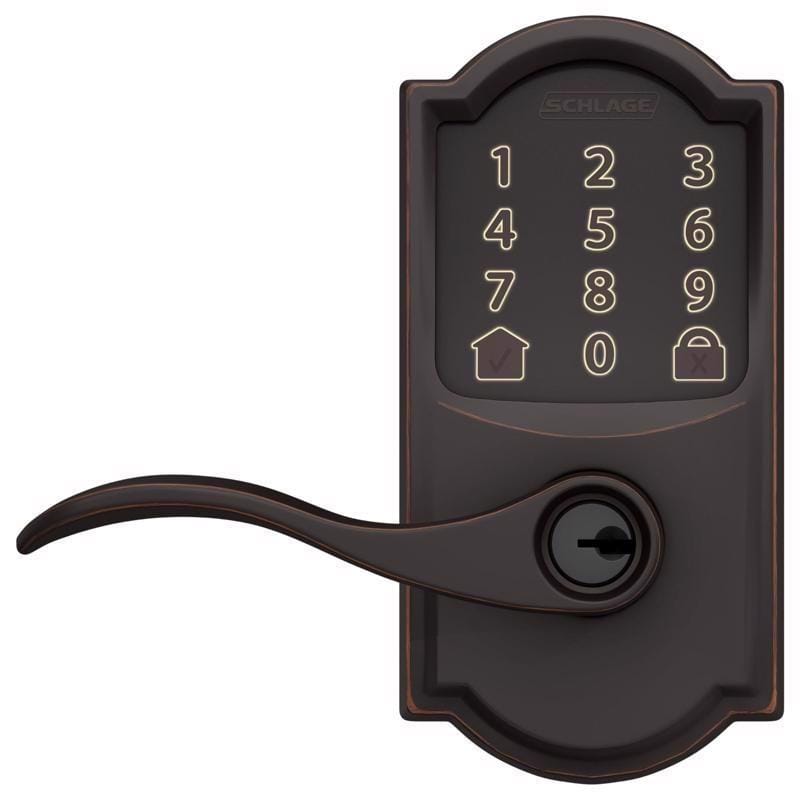 Schlage FE789WBVCAM716A Encode Aged Bronze Metal Wi-Fi Deadbolt with Accent Lever