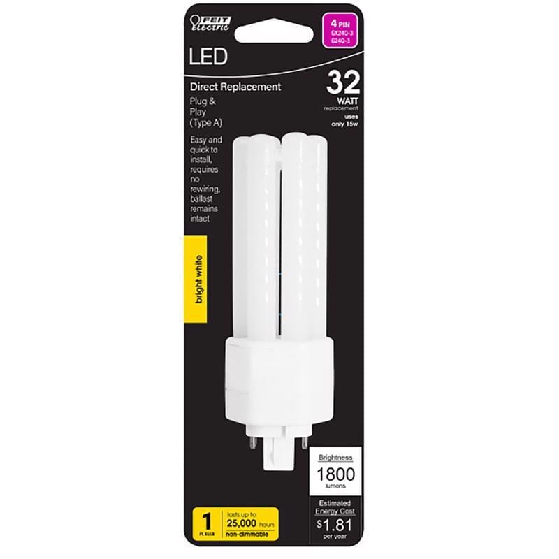 Feit BPPLT32E835LED Linear PL GX24Q-3 4-Pin LED Bulb Bright White 32 Watt Equivalence 1 pk