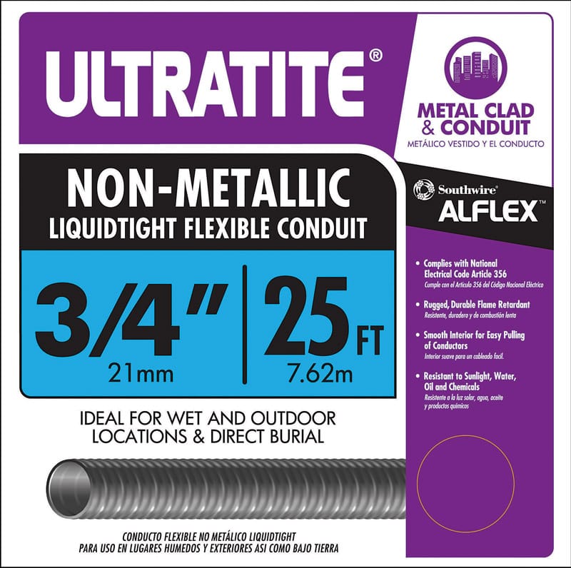 Southwire 55094321 3/4 in. D X 25 ft. L Thermoplastic Flexible Electrical Conduit For LFNC-B