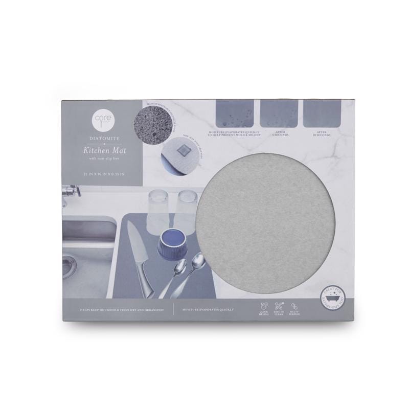 Core Home AC66506 Non-Slip 16 in. L X 12 in. W X 0.35 in. H Drying Mat